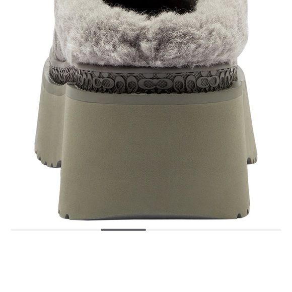 Coach Gray Fur-Lined Platform Mules - Picture 3 of 6